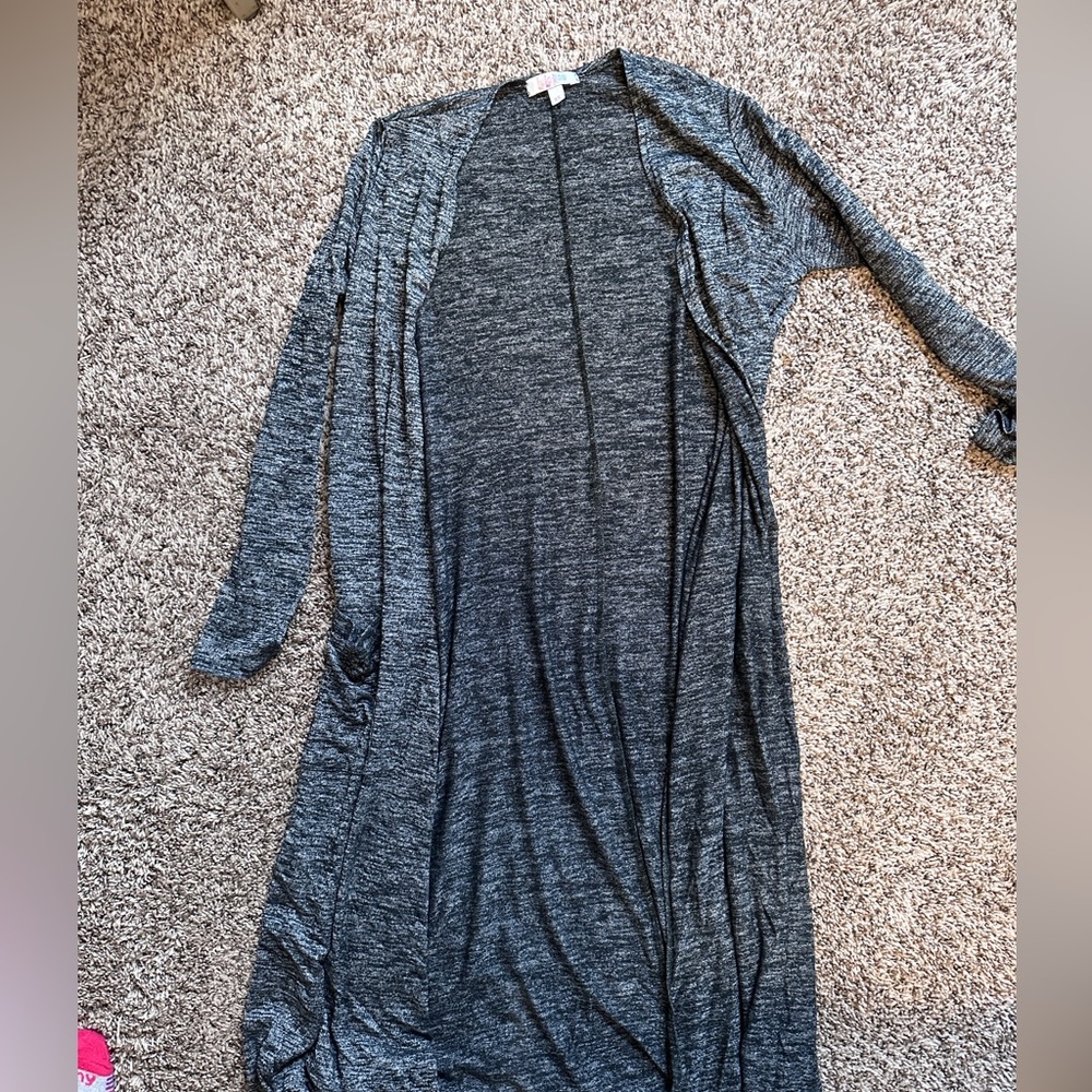 Lularoe long sweater. Excellent condition. Blueish/gray/black color. Xs